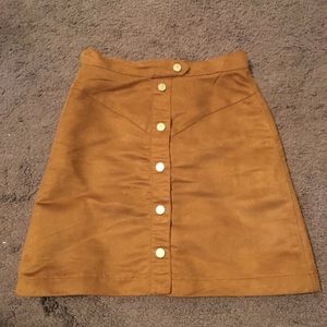 Faux suede mini skirt